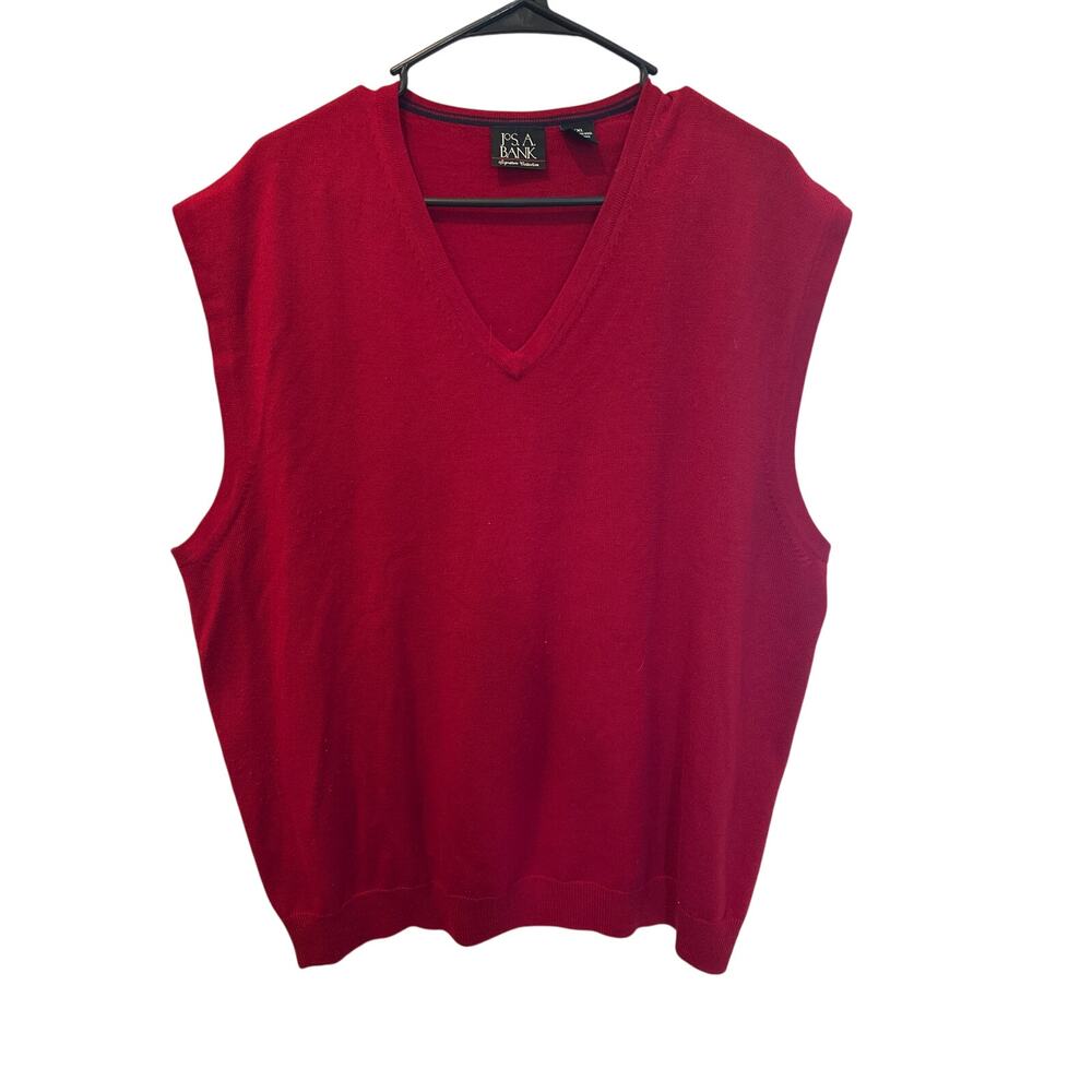 Men’s Jos A. bank Merino Wool Red Sweater Vest. Size XXL